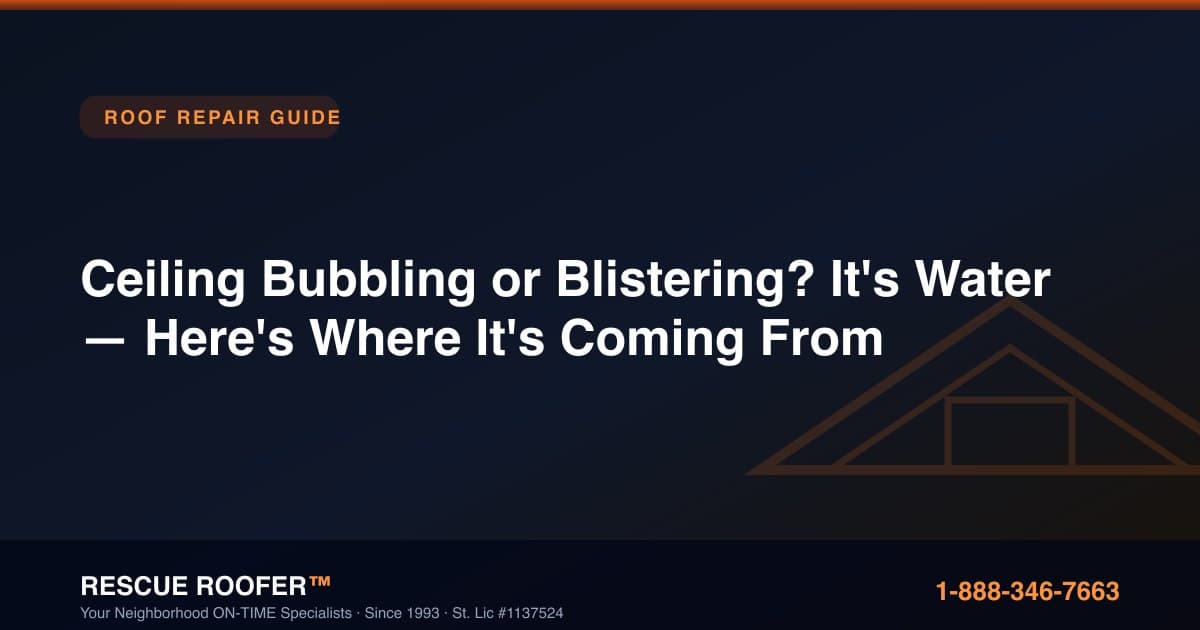 Ceiling Bubbling or Blistering? It's Water — Here's Where It's Coming From