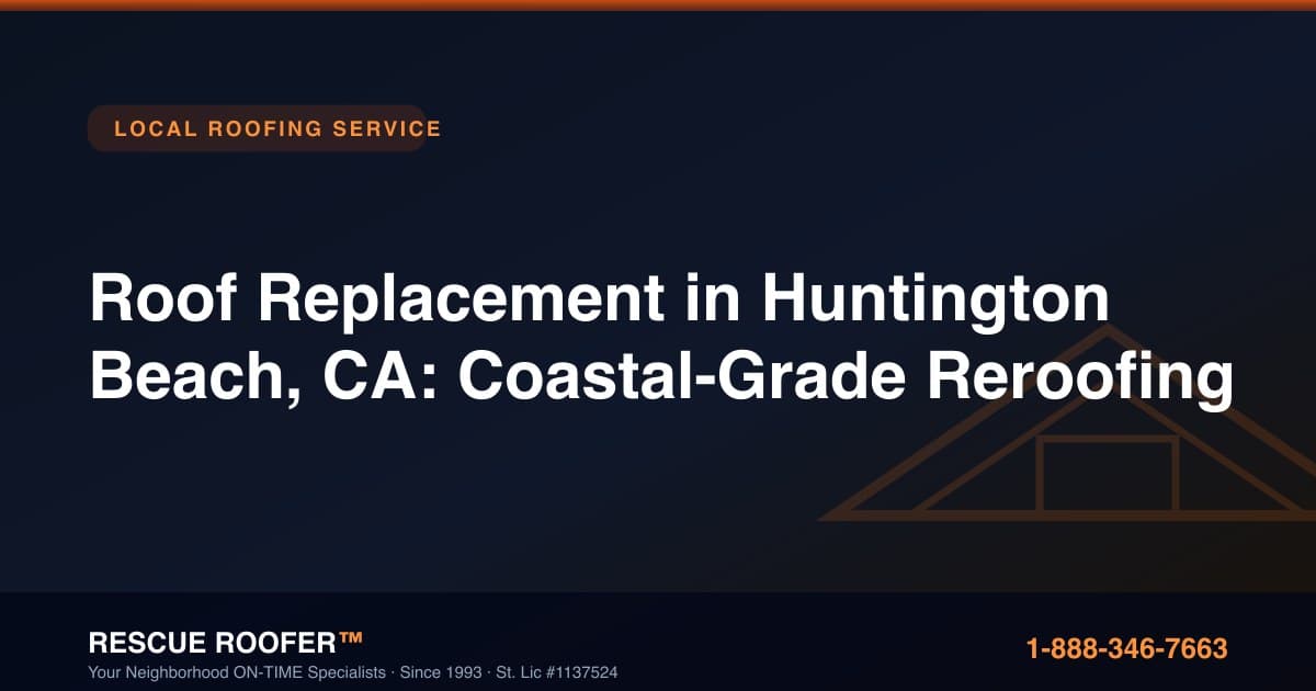 Roof Replacement in Huntington Beach, CA: Coastal-Grade Reroofing
