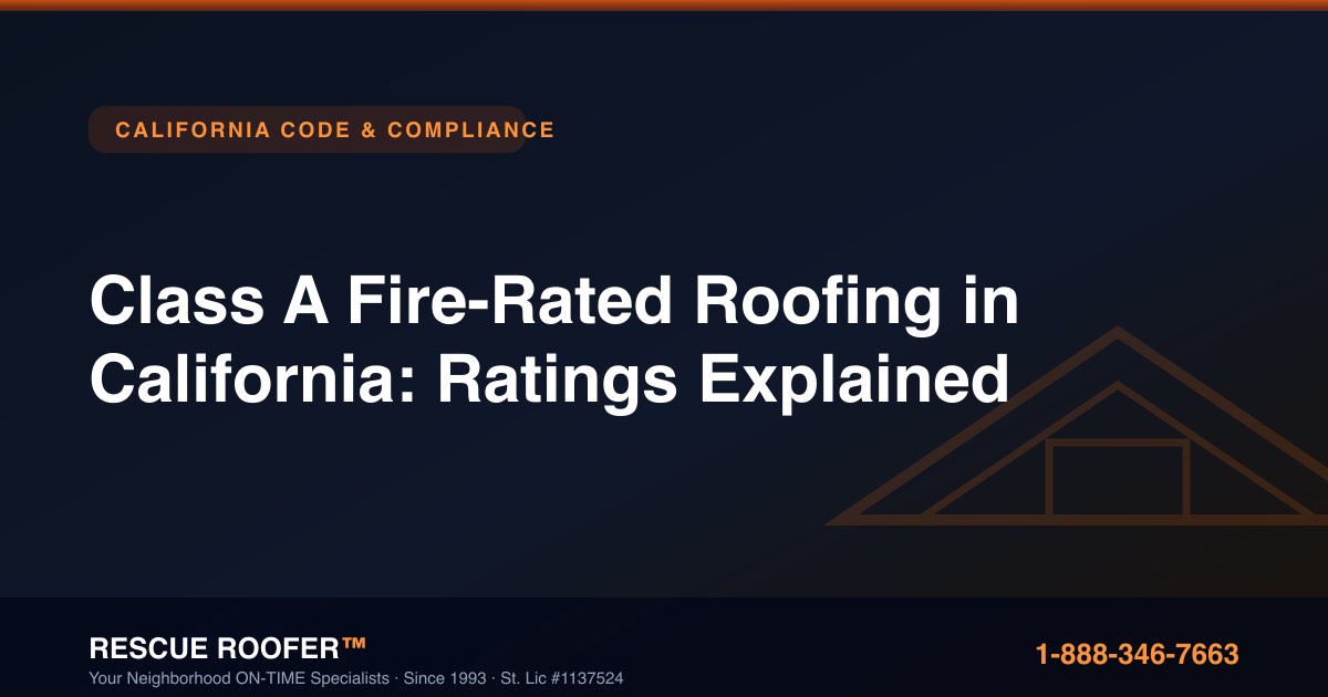 Class A Fire-Rated Roofing in California: Ratings Explained