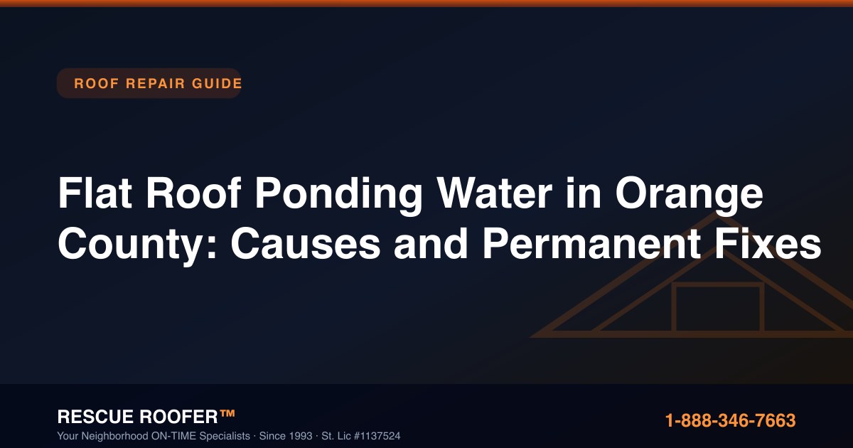 Flat Roof Ponding Water in Orange County: Causes and Permanent Fixes