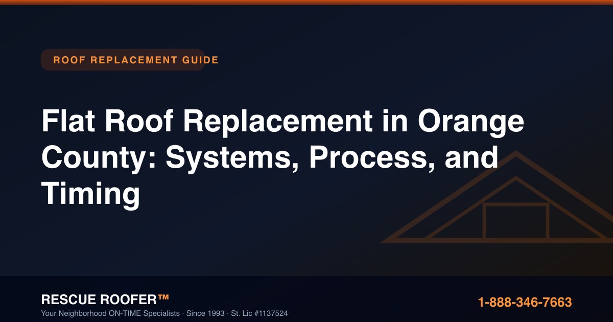 Flat Roof Replacement in Orange County: Systems, Process, and Timing