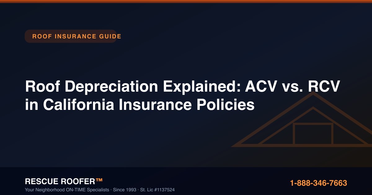 Roof Depreciation Explained: ACV vs. RCV in California Insurance Policies