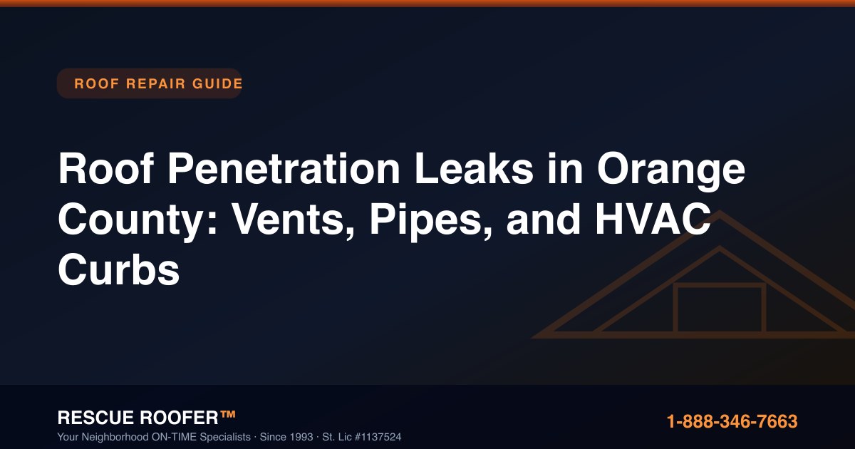 Roof Penetration Leaks in Orange County: Vents, Pipes, and HVAC Curbs