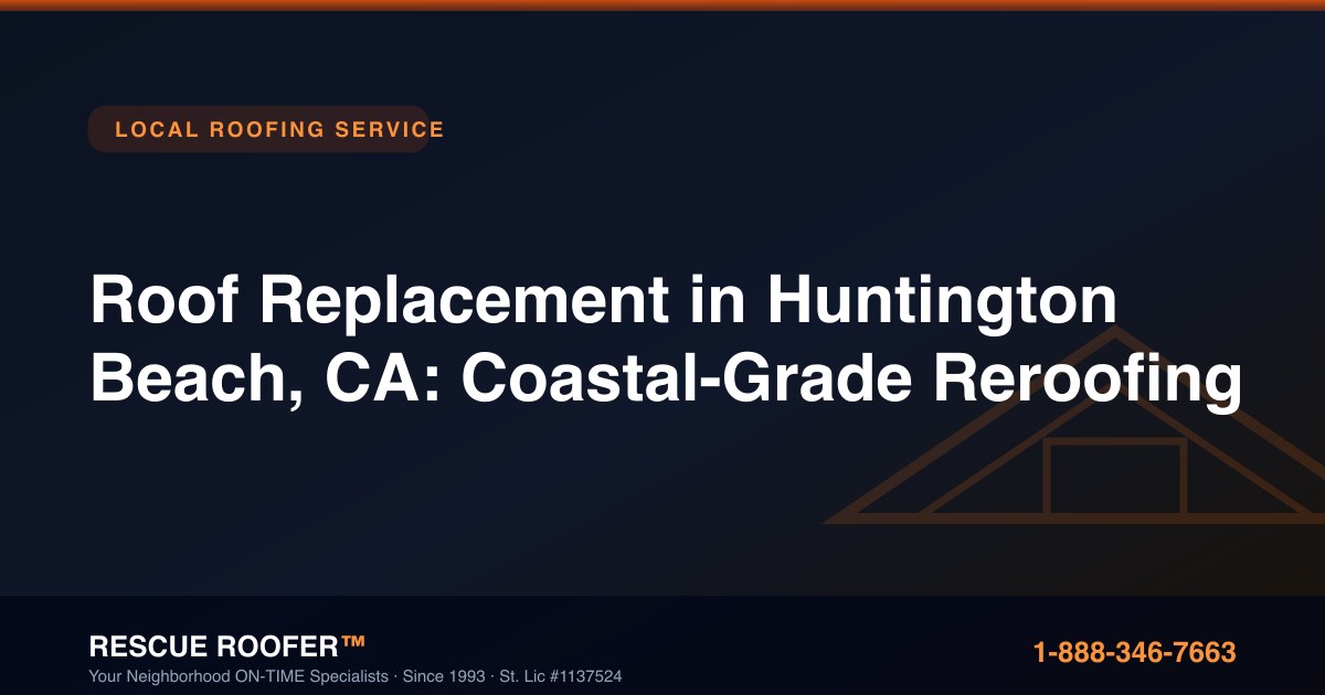 Roof Replacement in Huntington Beach, CA: Coastal-Grade Reroofing