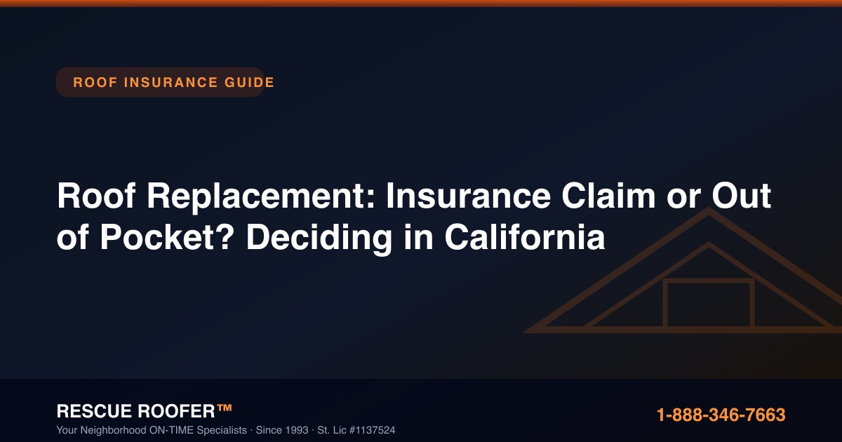 Roof Replacement: Insurance Claim or Out of Pocket? Deciding in California