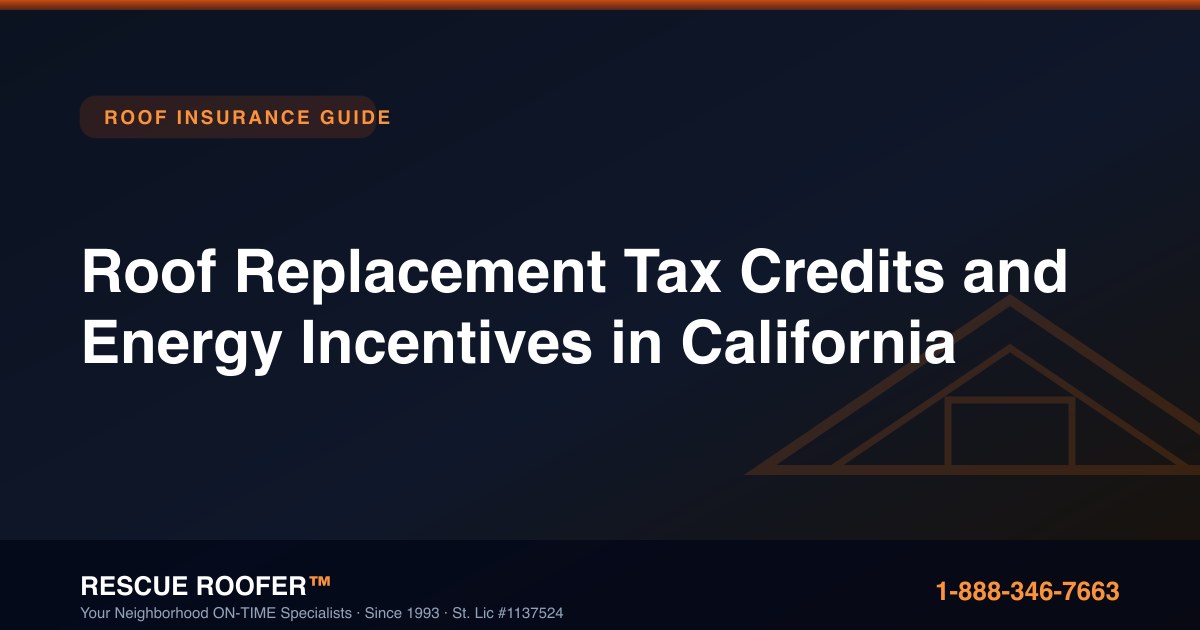 Roof Replacement Tax Credits and Energy Incentives in California