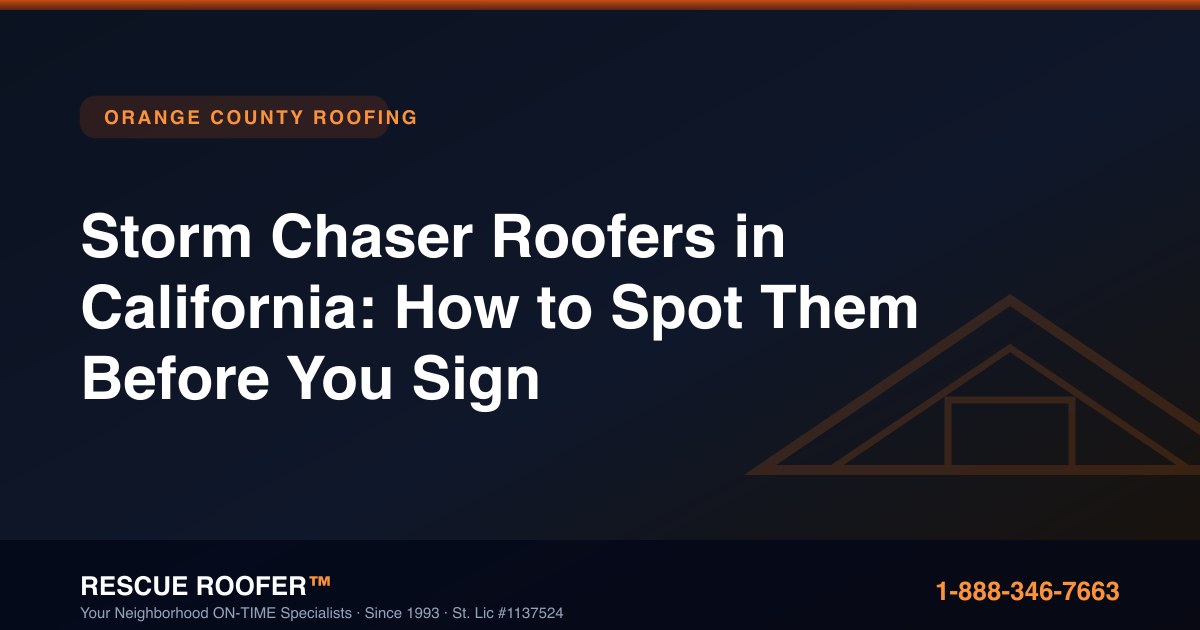 Storm Chaser Roofers in California: How to Spot Them Before You Sign