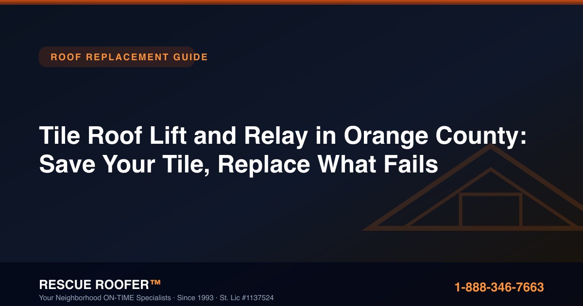Tile Roof Lift and Relay in Orange County: Save Your Tile, Replace What Fails