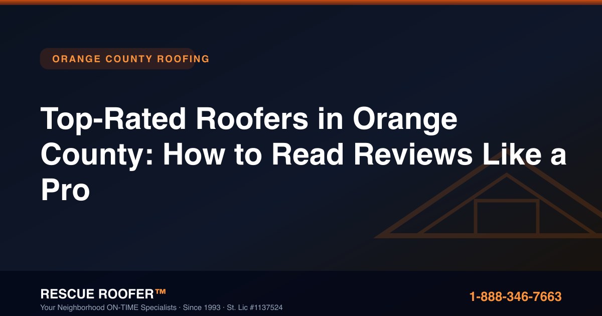 Top-Rated Roofers in Orange County: How to Read Reviews Like a Pro